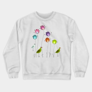 bird and flower Crewneck Sweatshirt